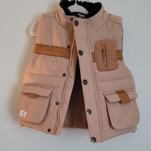 Be Kind Kids Tan Puffer Vest